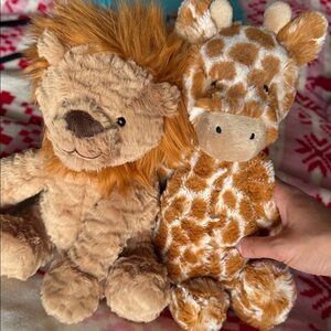 Jellycat Fuddlewuddle Lion and Bashful Giraffe Bundle